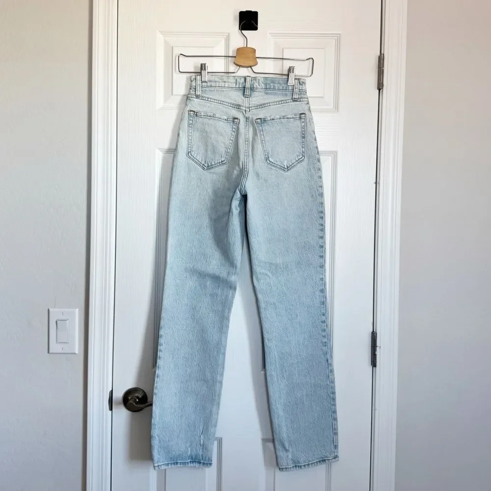 Abercrombie & Fitch Curve Love The 90’s Straight Ultra High Rise Size 25/0 R - Picture 4 of 14